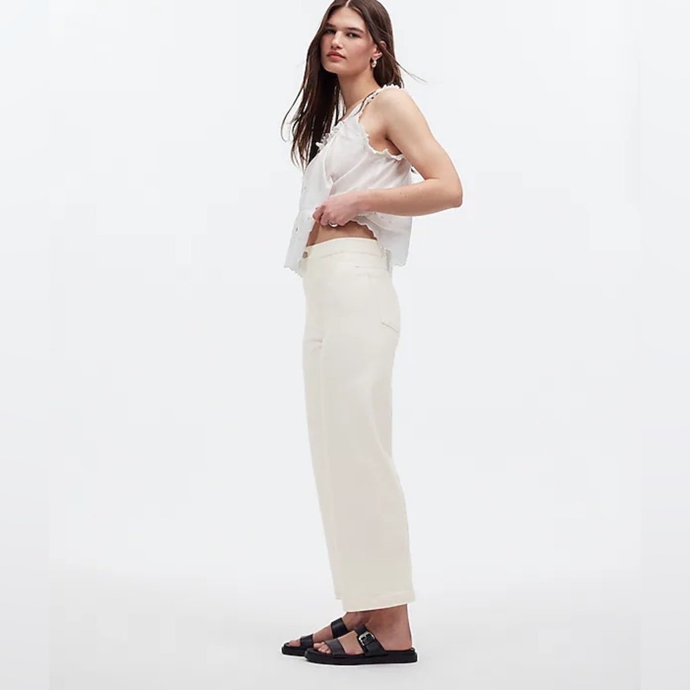 Madewell Cream Wide-Leg Jeans - Picture 3 of 13